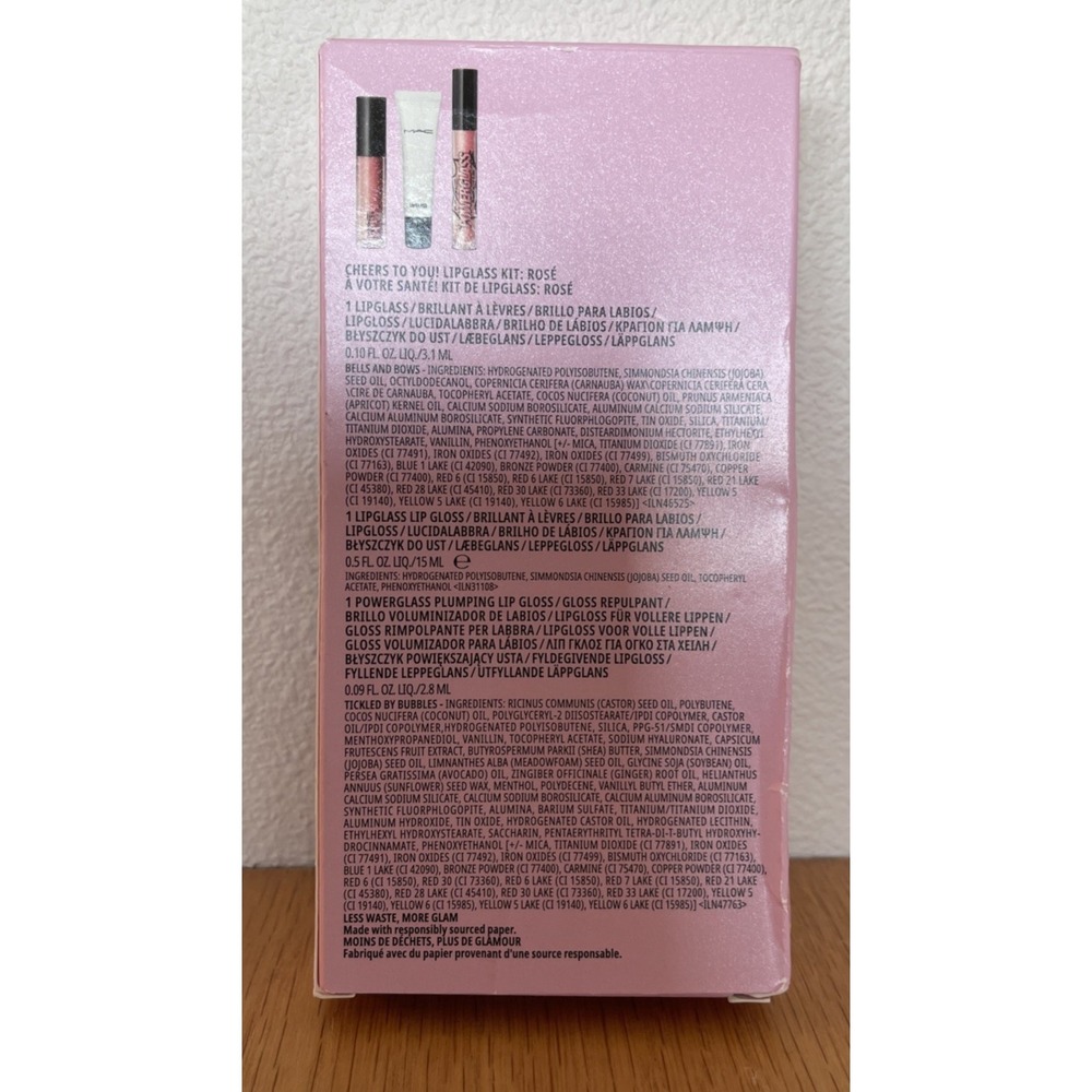 MAC Cheers To You Lipglass Kit ROSE 3pc-Holiday Lipgloss Lip Set Limited Edition - Picture 4 of 6